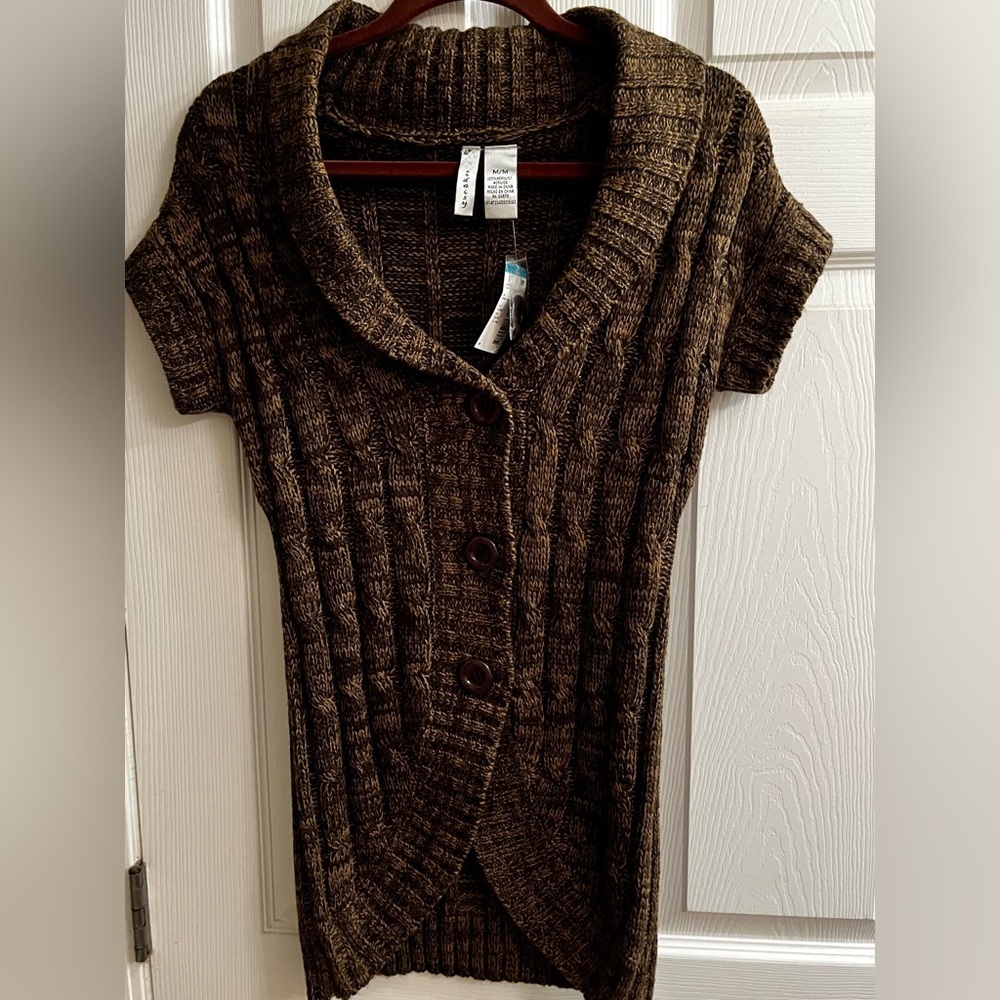 DAISY~SEARS~Dark Brown Knit Cardigan~NWT~M